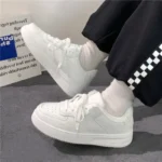 Women's Platform White Sneakers Lightweight and Comfortable Breathable Casual Walking Shoes for Daily Outdoor Wear - Image 4