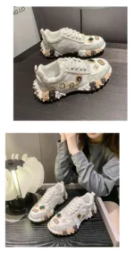 2025 New Women's Luxury Rhinestone Casual Platform Shoes Outdoor Running Sneakers Designer Mesh Women's Sports Shoes - Image 13