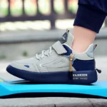 New Leather Kids Running Shoes Fashion Children  Casual Walking Student Tennis Sneakers Non Slip - Image 2