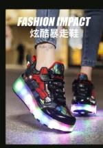 children's flashing roller skates outdoor recreational sports shoes wheel shoes boy girls skate sneakers - Image 14