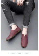 Jumpmore New style casual handmade moccasins Leather loafers Men Driving Shoes Size 39-48 - Image 33