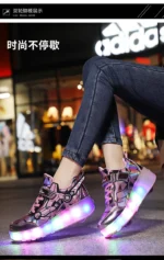 children's flashing roller skates outdoor recreational sports shoes wheel shoes boy girls skate sneakers - Image 23