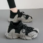 Women Platform Sneakers Lace Up Running Sports Shoes Soft Breathable Tennis Sneakers Casual Outdoor Comfortable Shoes For Female
