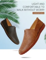 Fashion Casual Shoes Handmade Moccasins Leather Loafers Men Driving Shoes Size 39-48 - Image 17