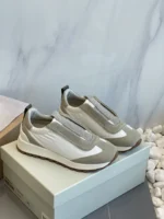 Women's Vulcanized Shoes Leather Beaded Slip-On Sneakers - Image 6