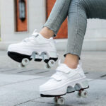 Deform Roller Skates With 4 Wheels Shoes Runaway Parkour 4-Wheel Skate Sneakers Deformation Shoes For Women Youth Adult Gift - Image 15