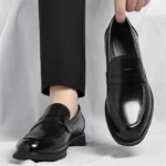 Men's Formal Leather Loafers Italian Style Slip-on  Stylish Elegant Business Shoes Comfortable Lightweight Office Dress Shoes - Image 15