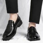 Men's Formal Leather Loafers Italian Style Slip-on  Stylish Elegant Business Shoes Comfortable Lightweight Office Dress Shoes - Image 17