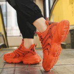Men's Outdoor Running Sneakers - Comfortable and Breathable Design, Fashionable Lace-Up Sports Style, Versatile and Trendy - Image 7