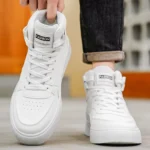 Men's High-Top Casual Versatile Basketball Sneakers White Skate Shoes Fashionable All-Match Sport Footwear - Image 13