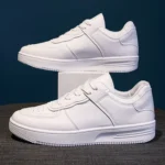 Women's Platform White Sneakers Lightweight and Comfortable Breathable Casual Walking Shoes for Daily Outdoor Wear - Image 12