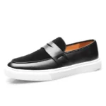 Newest 2025 Autumn Men Suede Leather Loafers Thick Sole Men Slip On Platform Black Party Shoes - Image 5