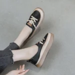 GKTINOO Women Sneakers Big Size 2026 Spring New Genuine Leather Loafers Women Casual Lace-up Women's Nurse Shoes - Image 5