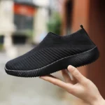 Women's Shoes Lightweight Breathable Mesh Slip-On Sneakers Black White Sport Running for Casual Party Fashion Ladies Shoes - Image 4