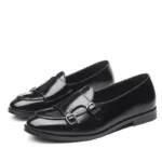 Man Shoes Leather Loafers designer Fashion Slip-on Casual Comfortable Double Monk Dress Shoe - Image 2
