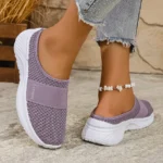 Women's Casual Slip-On Sneakers Breathable Fabric Lightweight PVC Sole Machine Washable Cleanable All-Season Comfort Shoes - Image 11