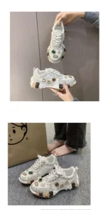 2025 New Women's Luxury Rhinestone Casual Platform Shoes Outdoor Running Sneakers Designer Mesh Women's Sports Shoes - Image 21