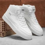 Men's High-Top Casual Versatile Basketball Sneakers White Skate Shoes Fashionable All-Match Sport Footwear