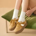 BEAUTODAY Skate Sneakers Women Round Toe Lace Up Heeled Mixed Color Trainers Summer Ladies Casual Sports Shoes Handmade 29864 - Image 4
