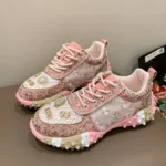 2025 New Women's Luxury Rhinestone Casual Platform Shoes Outdoor Running Sneakers Designer Mesh Women's Sports Shoes - Image 10