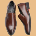 Men Loafers Shoes Suede Low-heeled Solid Color Comfortable Casual Retro Wear Fashion Everyday All-match Classic Shoes - Image 8