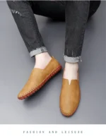 Jumpmore New style casual handmade moccasins Leather loafers Men Driving Shoes Size 39-48 - Image 31