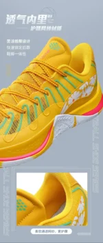 Wear resistant cushioned basketball sneakers lightweight non slip rubber simple all match breathable men outdoor athletic shoes - Image 13