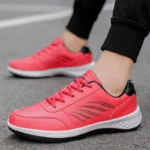 Men Walking Shoe Fashion Casual Sneakers Non-slip Man PU Leather Footwear - Image 5