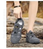 Simple Outdoor Men Walking Sneakers Solid Tone Soft Insole Breathable Upper Shock Absorbing Flat Casual Sports Shoes - Image 22