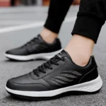 Men Walking Shoe Fashion Casual Sneakers Non-slip Man PU Leather Footwear - Image 4