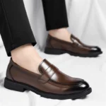 Men's Formal Leather Loafers Italian Style Slip-on  Stylish Elegant Business Shoes Comfortable Lightweight Office Dress Shoes - Image 26