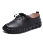 TIMETANG Genuine Leather Loafers Casual Platform Shoes Woman Slip On Flats Bowtie Moccasin Comfortanble Creepers Women Shoes - Image 12