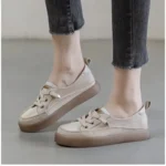 GKTINOO Women Sneakers Big Size 2026 Spring New Genuine Leather Loafers Women Casual Lace-up Women's Nurse Shoes - Image 4