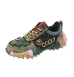 2025 New Women's Luxury Rhinestone Casual Platform Shoes Outdoor Running Sneakers Designer Mesh Women's Sports Shoes - Image 8
