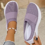 Women's Casual Slip-On Sneakers Breathable Fabric Lightweight PVC Sole Machine Washable Cleanable All-Season Comfort Shoes - Image 7