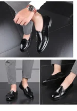 Man Shoes Leather Loafers designer Fashion Slip-on Casual Comfortable Double Monk Dress Shoe - Image 16