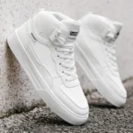 Men's High-Top Casual Versatile Basketball Sneakers White Skate Shoes Fashionable All-Match Sport Footwear - Image 8