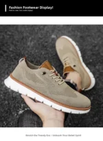 Men's Breathable Sports Shoes Low Cut Casual Slip-On Sneakers Comfortable Lightweight Anti-Slip Mesh Upper Running Shoes - Image 20