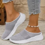 Women's Casual Slip-On Sneakers Breathable Fabric Lightweight PVC Sole Machine Washable Cleanable All-Season Comfort Shoes - Image 9
