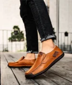 Mens Loafers Breathable Slip on Italian Driving Shoes Chaussure Homme Genuine Leather Men Handmade Casual Shoes - Image 7