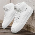 Men's High-Top Casual Versatile Basketball Sneakers White Skate Shoes Fashionable All-Match Sport Footwear - Image 11
