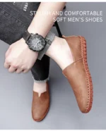 Jumpmore New style casual handmade moccasins Leather loafers Men Driving Shoes Size 39-48 - Image 18