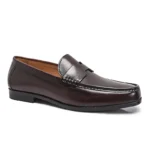 Men's High-End Genuine Leather Loafers Comfortable Flat Casual Glossy Wine Red Handmade Office Banquet Shoes - Image 18