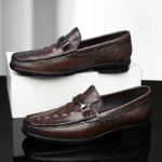 Summer Adult Loafers for Men Casual Footwear Mens Fashion Genuine Leather Shoes Wedding Business Dress Breathable Driving Shoes - Image 4