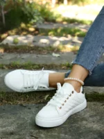 Women's casual sneakers Breathable sneakers Lightweight outdoor leather Walking shoes Sports jogging Flats tennis sneakers - Image 17