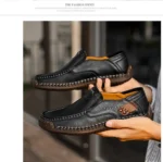 Mens Loafers Breathable Slip on Italian Driving Shoes Chaussure Homme Genuine Leather Men Handmade Casual Shoes - Image 15