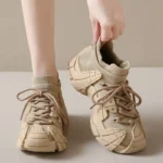 Women Platform Sneakers Lace Up Running Sports Shoes Soft Breathable Tennis Sneakers Casual Outdoor Comfortable Shoes For Female - Image 3