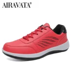Men Walking Shoe Fashion Casual Sneakers Non-slip Man PU Leather Footwear - Image 2