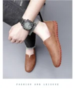 Jumpmore New style casual handmade moccasins Leather loafers Men Driving Shoes Size 39-48 - Image 37