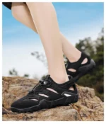 Simple Outdoor Men Walking Sneakers Solid Tone Soft Insole Breathable Upper Shock Absorbing Flat Casual Sports Shoes - Image 17